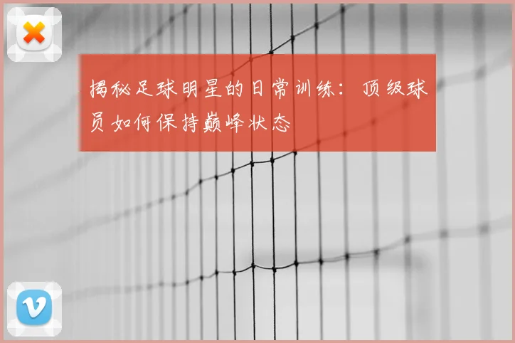 揭秘足球明星的日常训练：顶级球员如何保持巅峰状态